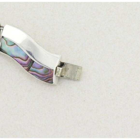 Sterling Silver Abalone Shell Bracelet 6 3/4 inch - Picture 9 of 9